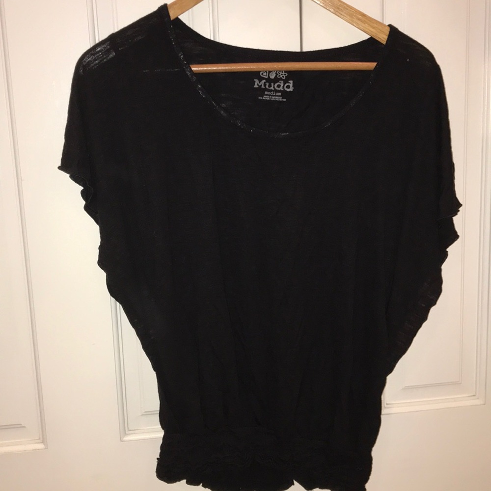 Black, loose fitting tunic